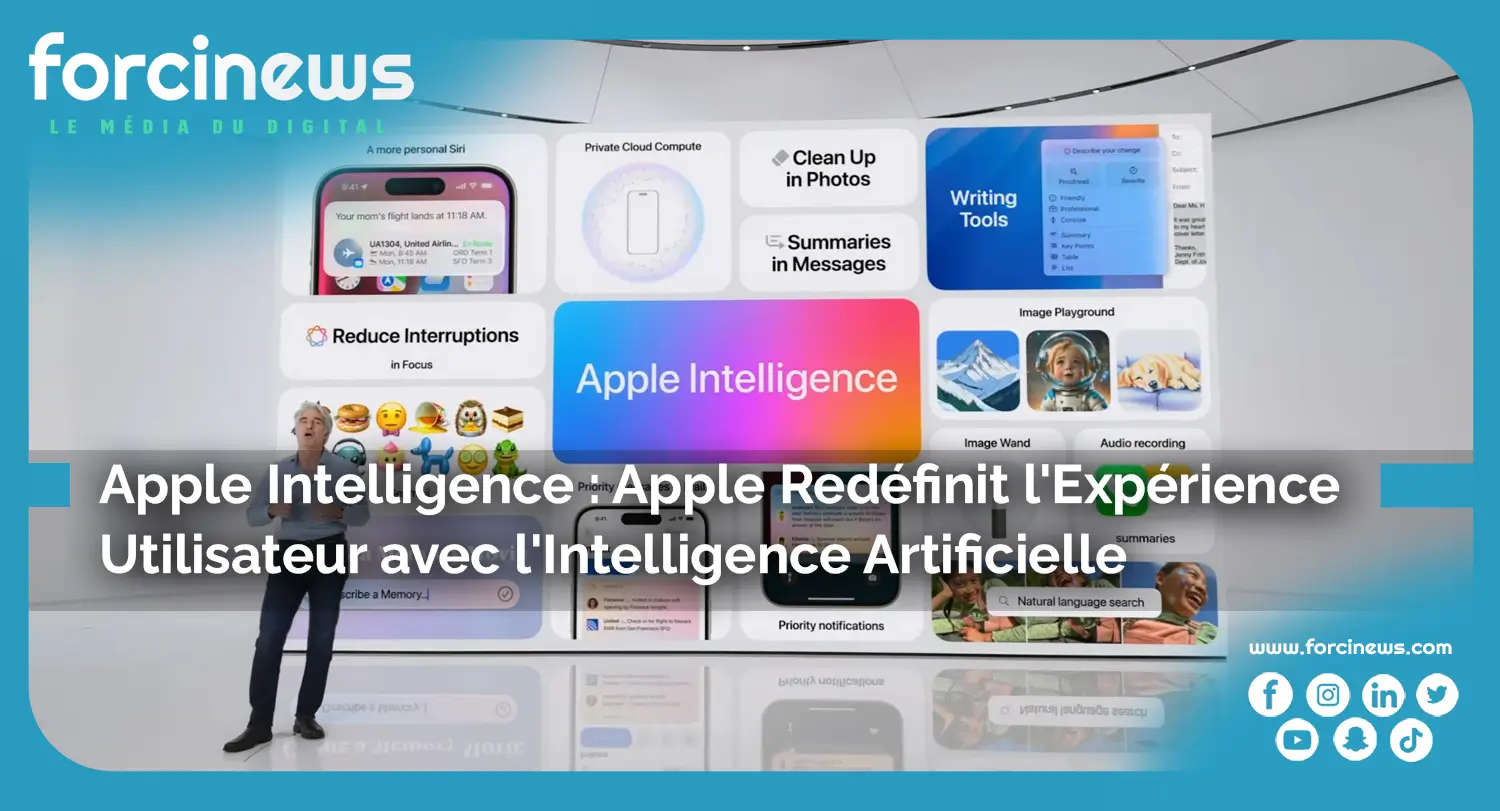 Apple Intelligence : Apple Redéfinit l'Expérience Utilisateur avec l'Intelligence Artificielle - Forcinews